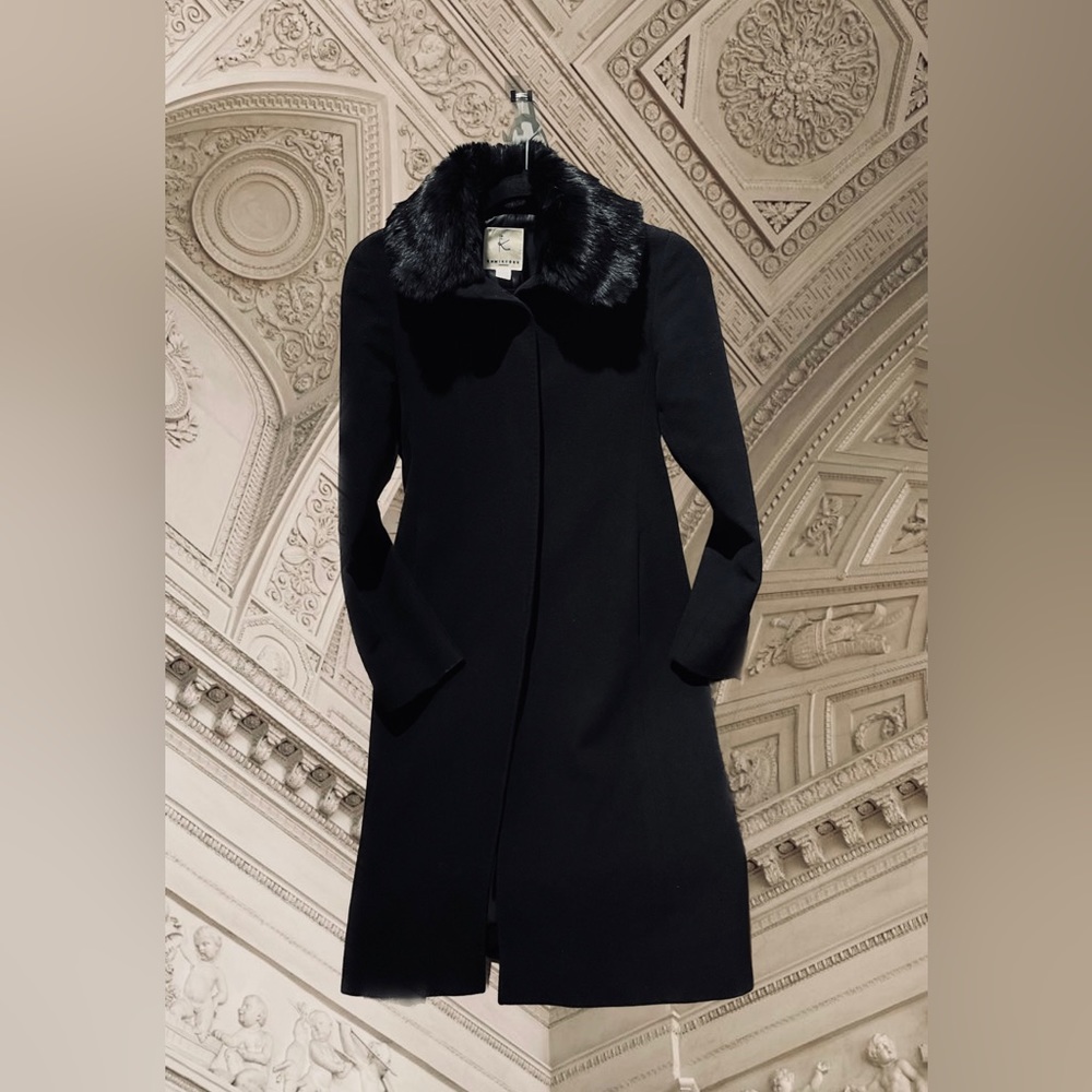 Japanese luxury vintage wool coat with fur